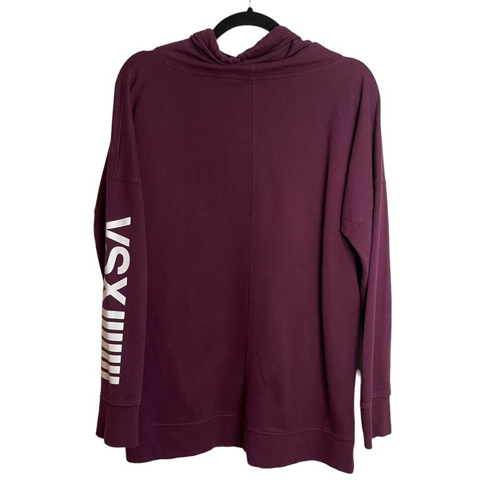 Victoria’s Secret VSX Angel Burgundy Cowl Neck Pullover Sweatshirt - Picture 2 of 8